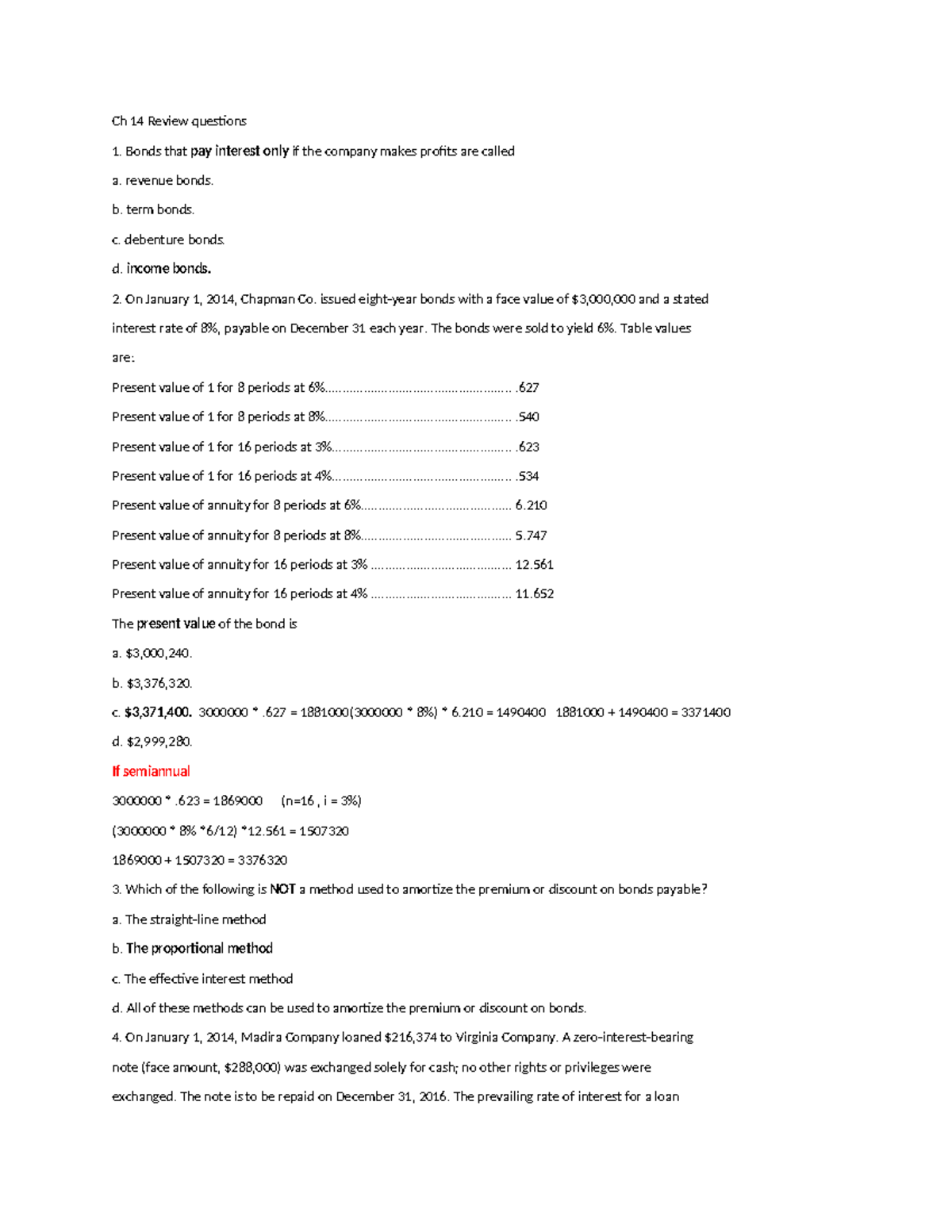 Ch 14 Review Questions - Ch 14 Review Questions Bonds That Pay Interest ...