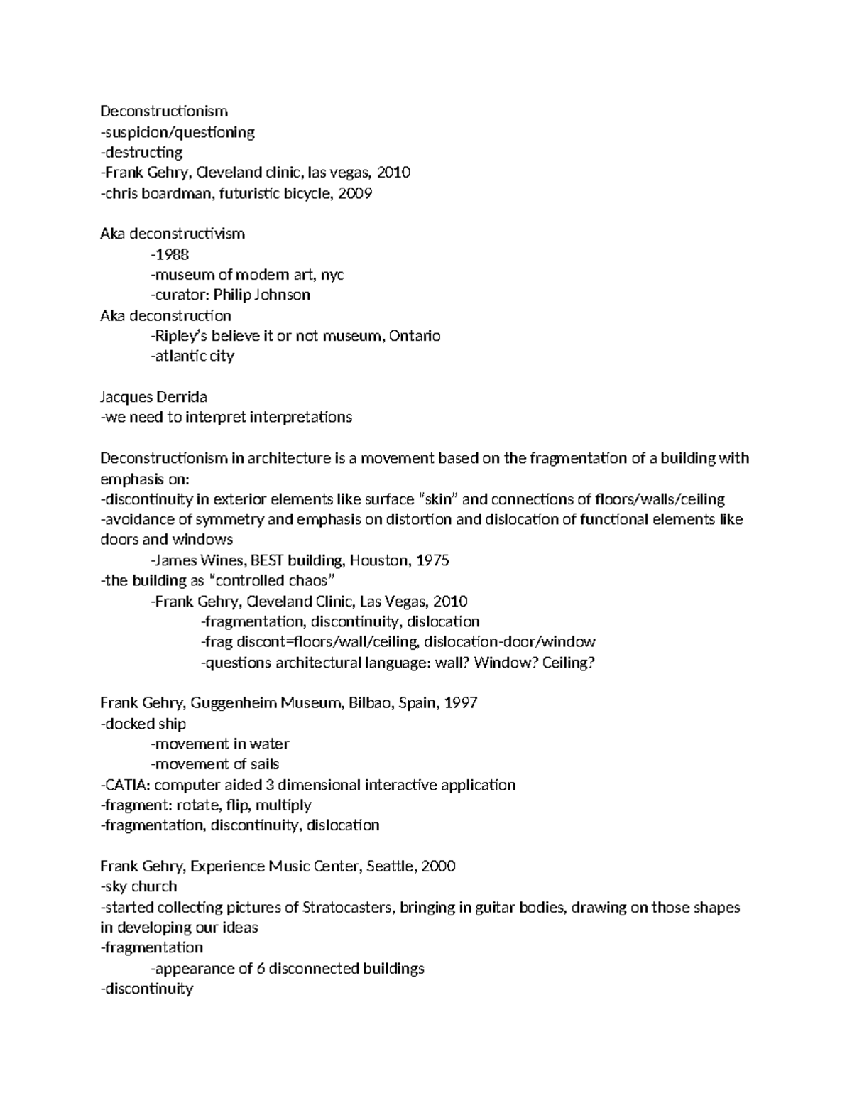 Deconstructionism - HIST OF CHAIRS - Deconstructionism -suspicion ...