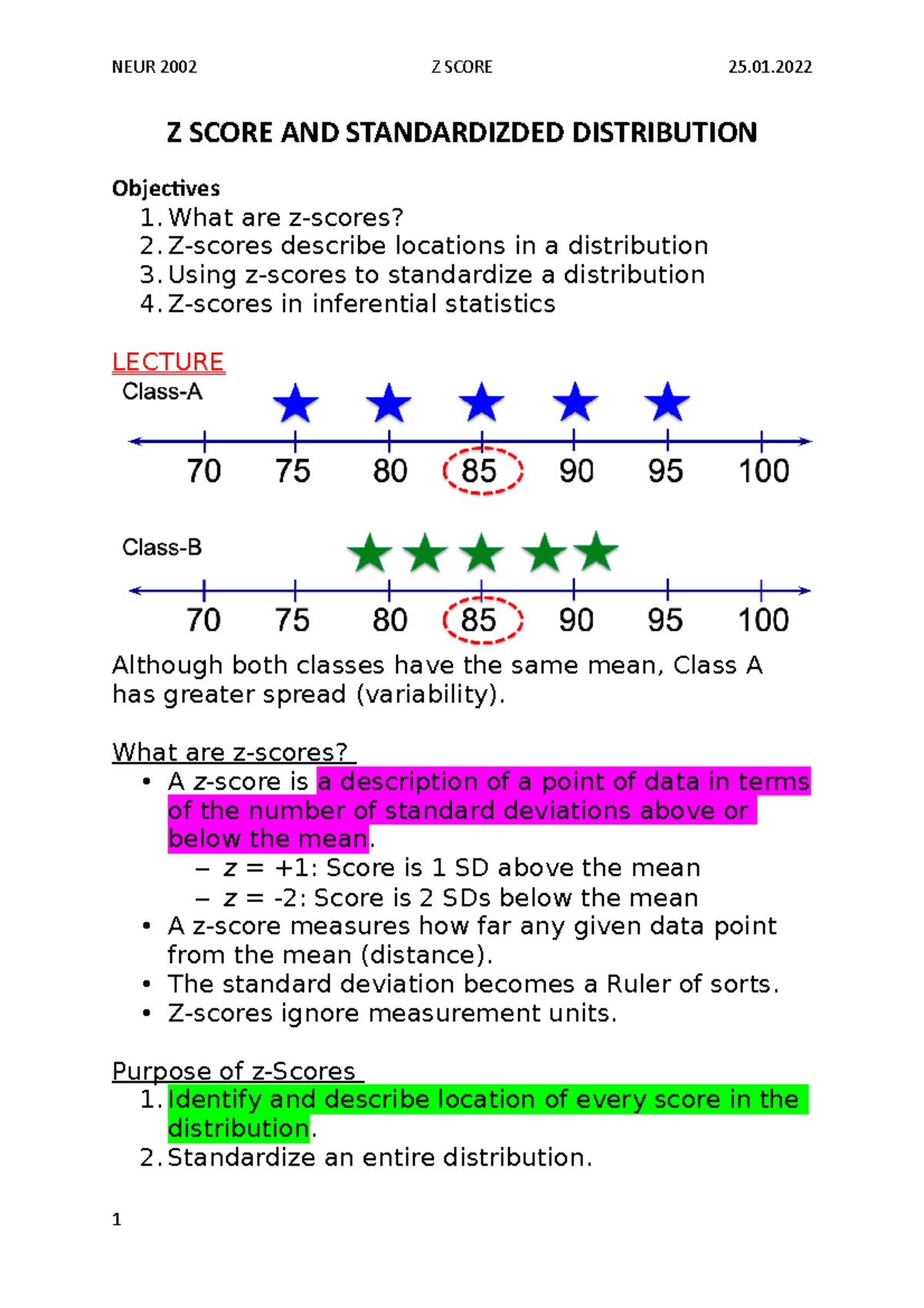 5. Z Score AND Standardized Distribution (25 - Z SCORE AND ...
