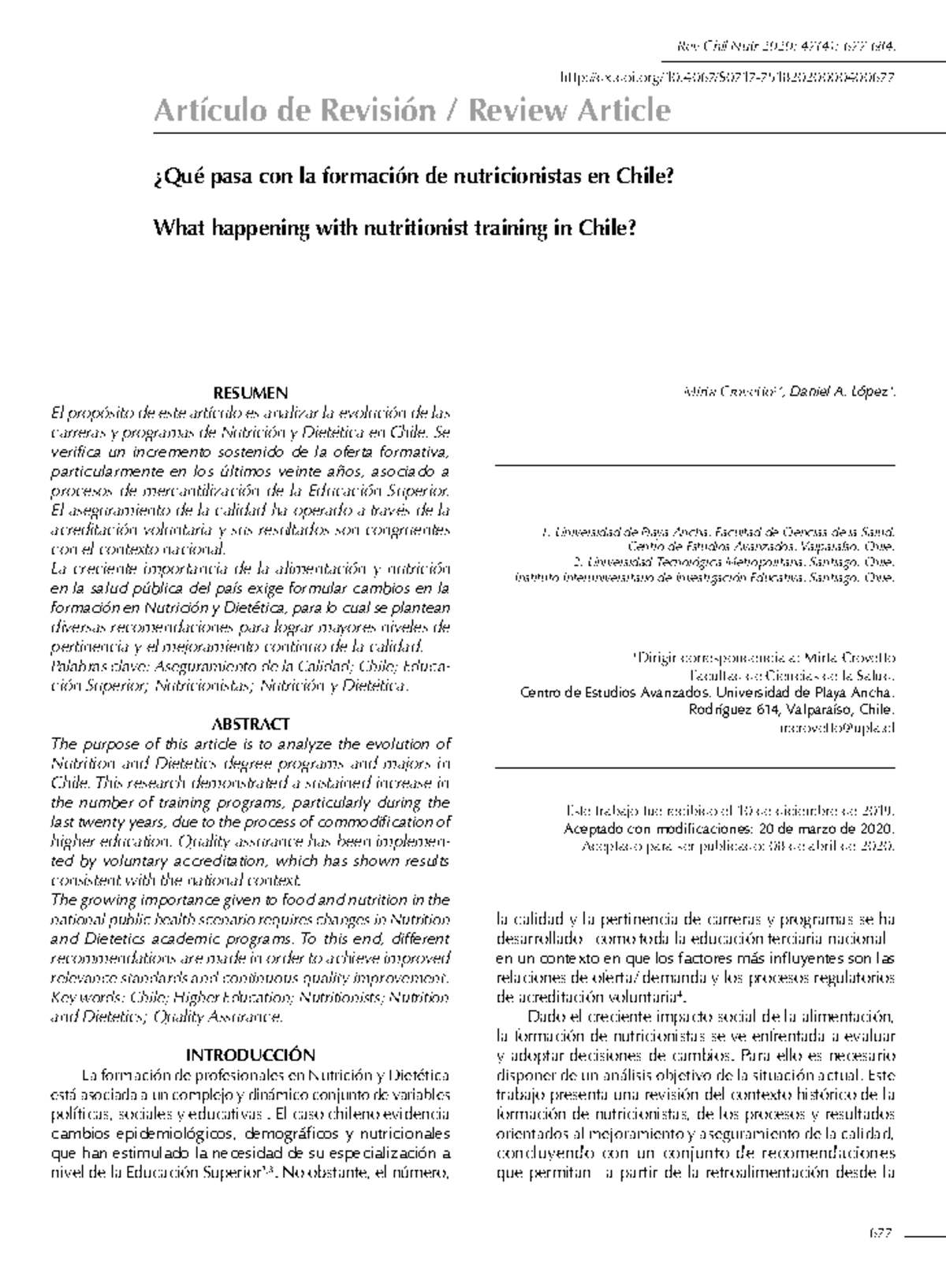 Nutrición - Rev Chil Nutr 2020; 47(4): 677-684. Artículo De Revisión ...