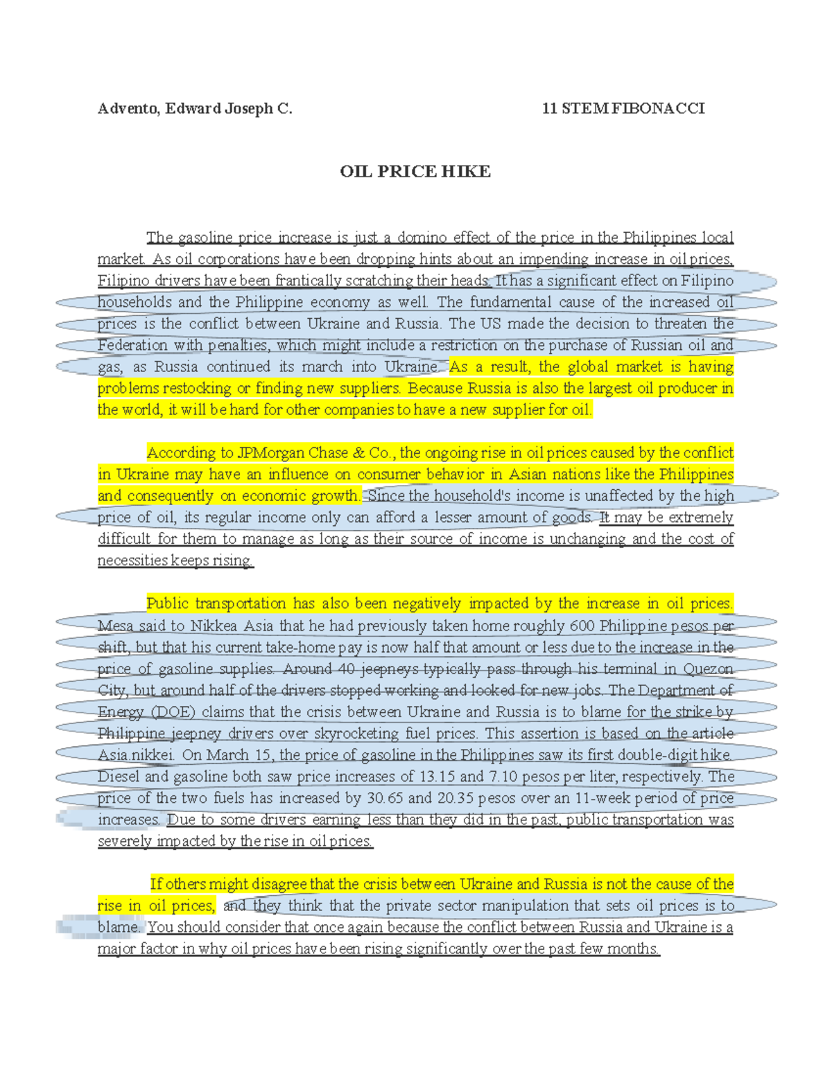 Advento Argumentative Essay Advento Edward Joseph C 11 STEM price-hike-of-fuel-paragraph-essay-writing-in-english