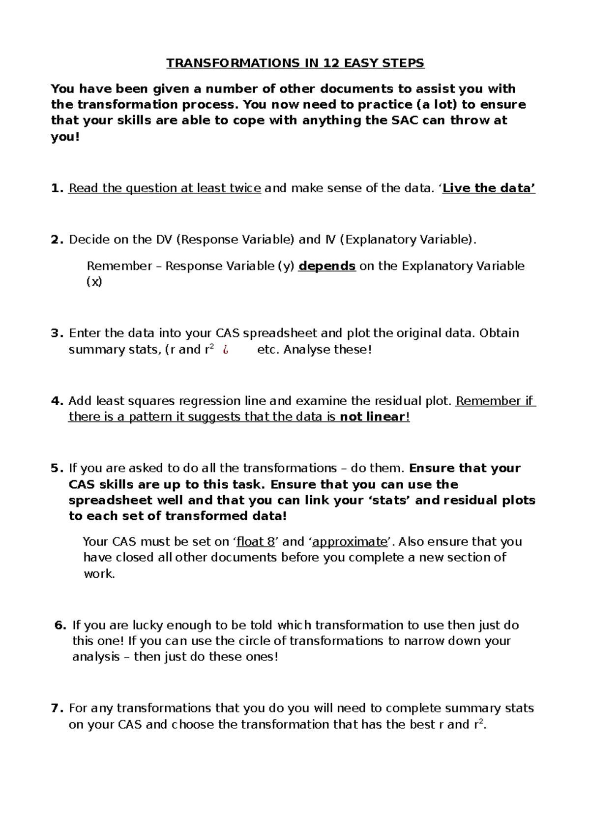 Steps to transform data 2021 version - TRANSFORMATIONS IN 12 EASY STEPS ...