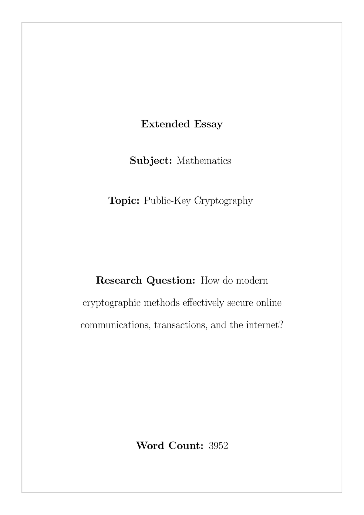 essay topics for cryptography