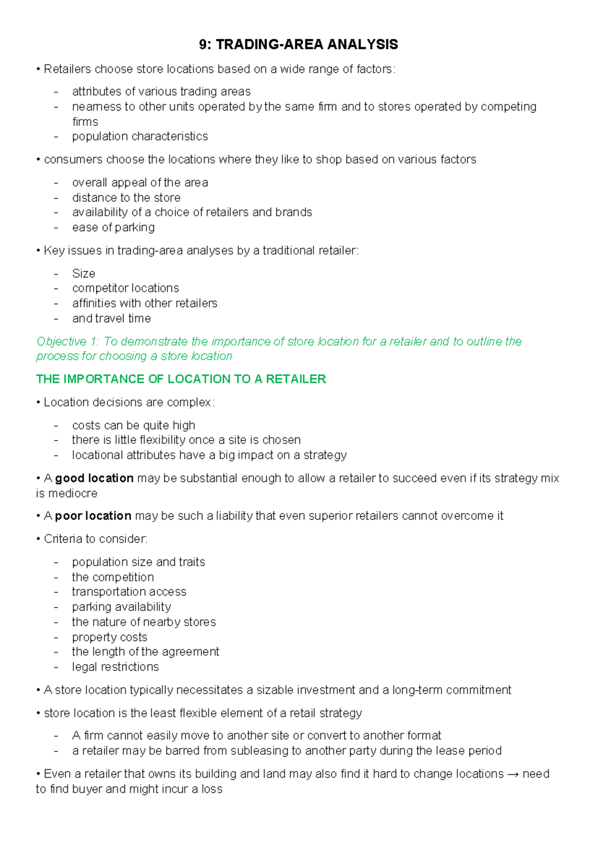 9 - a summary on the chapters prescribed for the module based on the ...