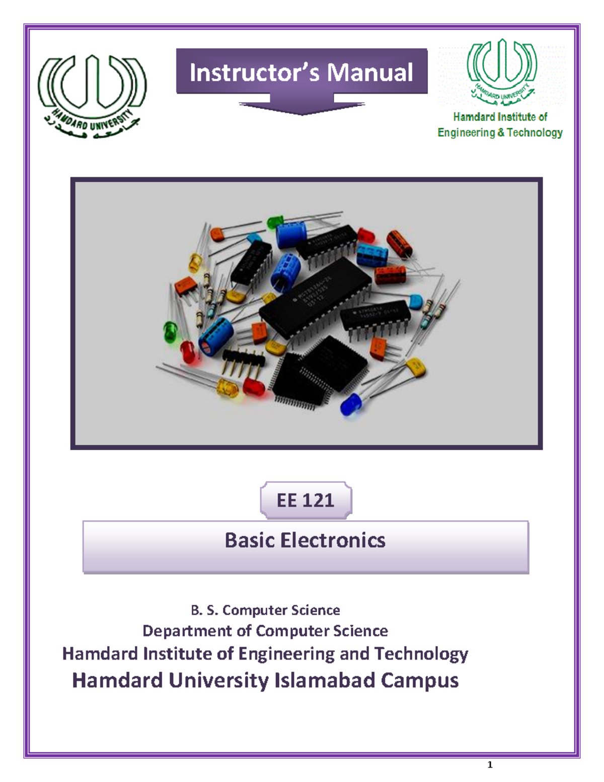 1579533028769 Lab Manual- Basic Electronics-CS - Copy - B. S. Computer ...