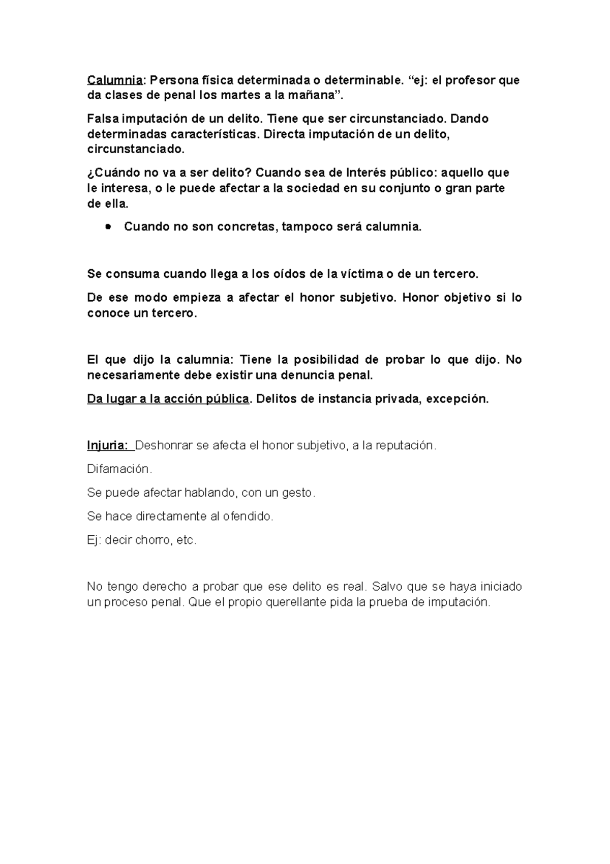 Calumnia - penal - Calumnia: Persona física determinada o determinable ...