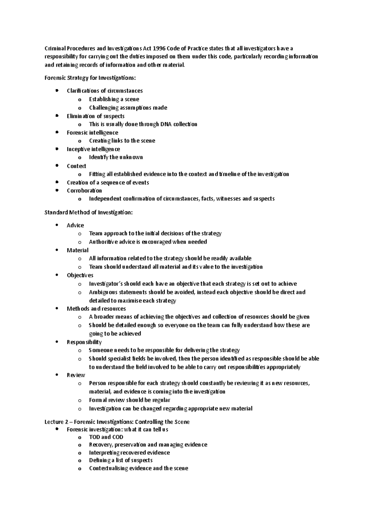 Investigation Processes Within Csi - Criminal Procedures And 