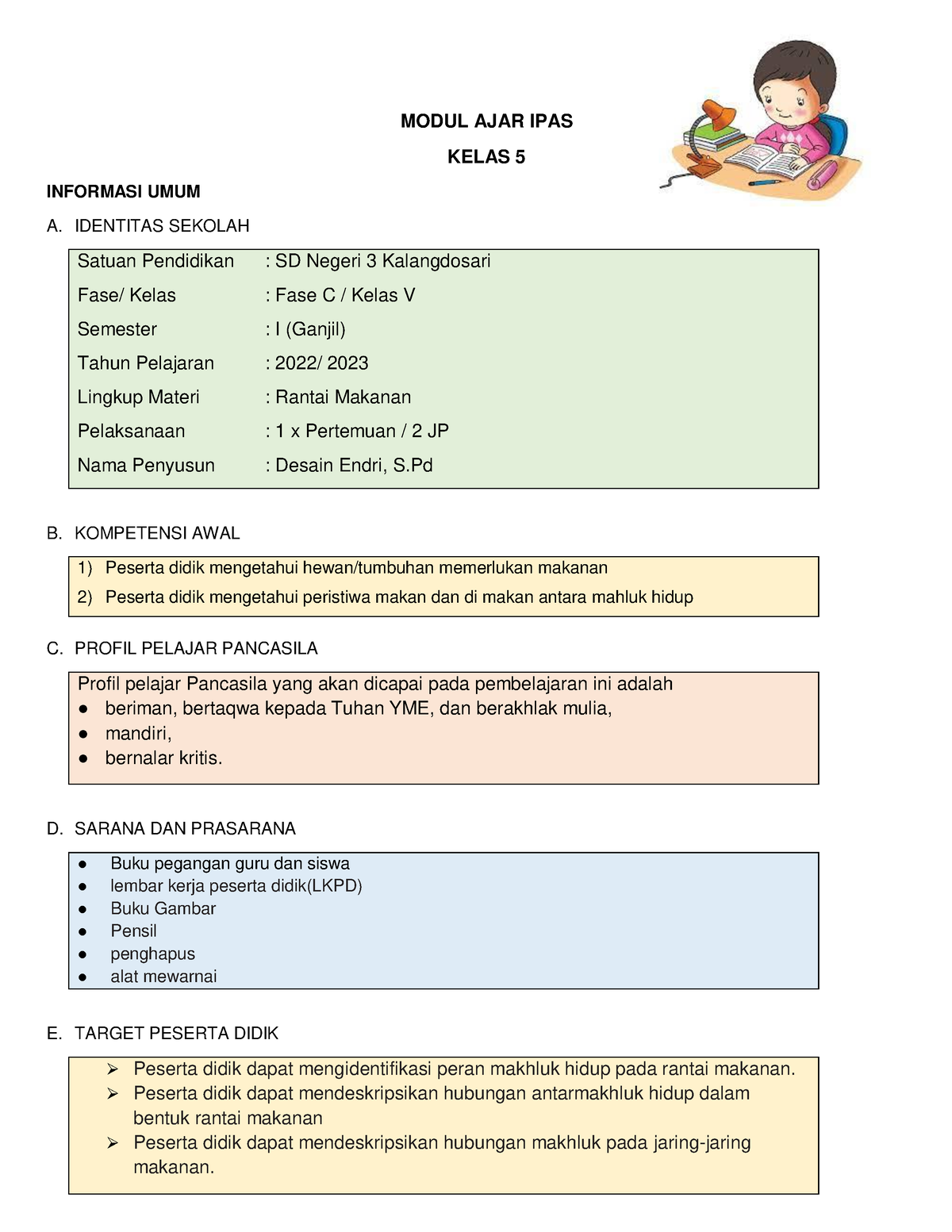 Modul Dan Evaluasi Rantai Makanan Modul Ajar Ipas Kelas 5 Informasi