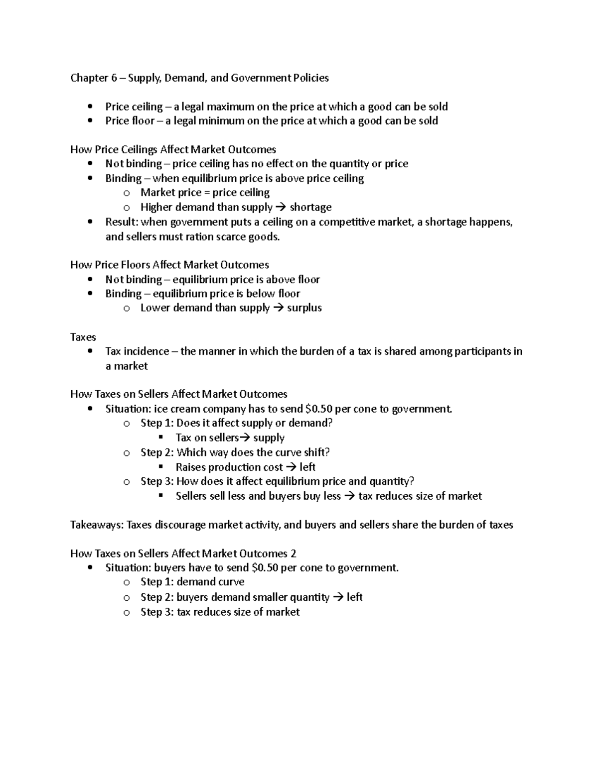 Chapter 6 Supply, Demand, and Government Policies Chapter 6