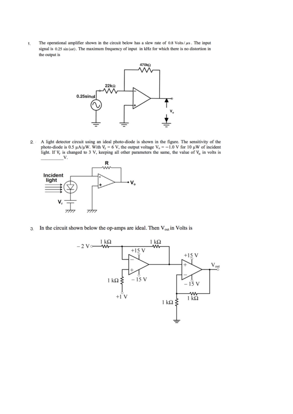 Sample/practice exam, questions - Electrical Engineering - For the sq ...