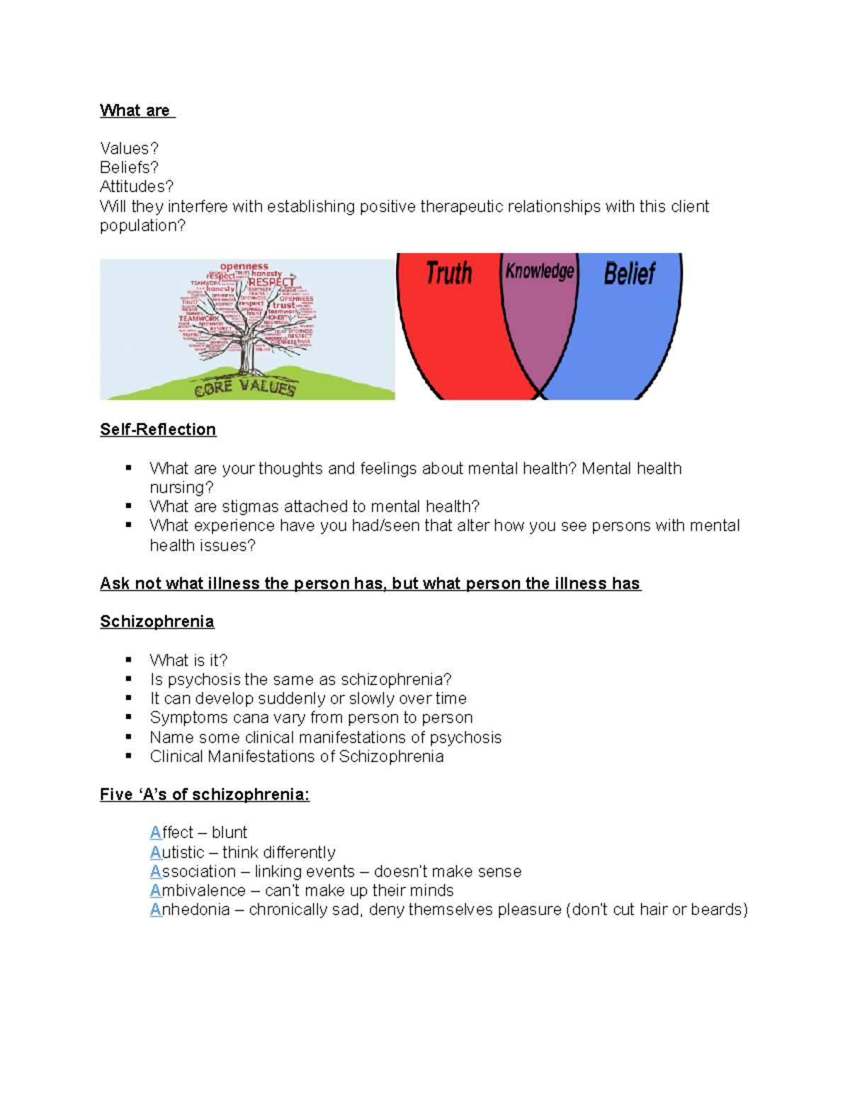 Week 5 - HH slides - lecture power points for week 5 - What are Values ...