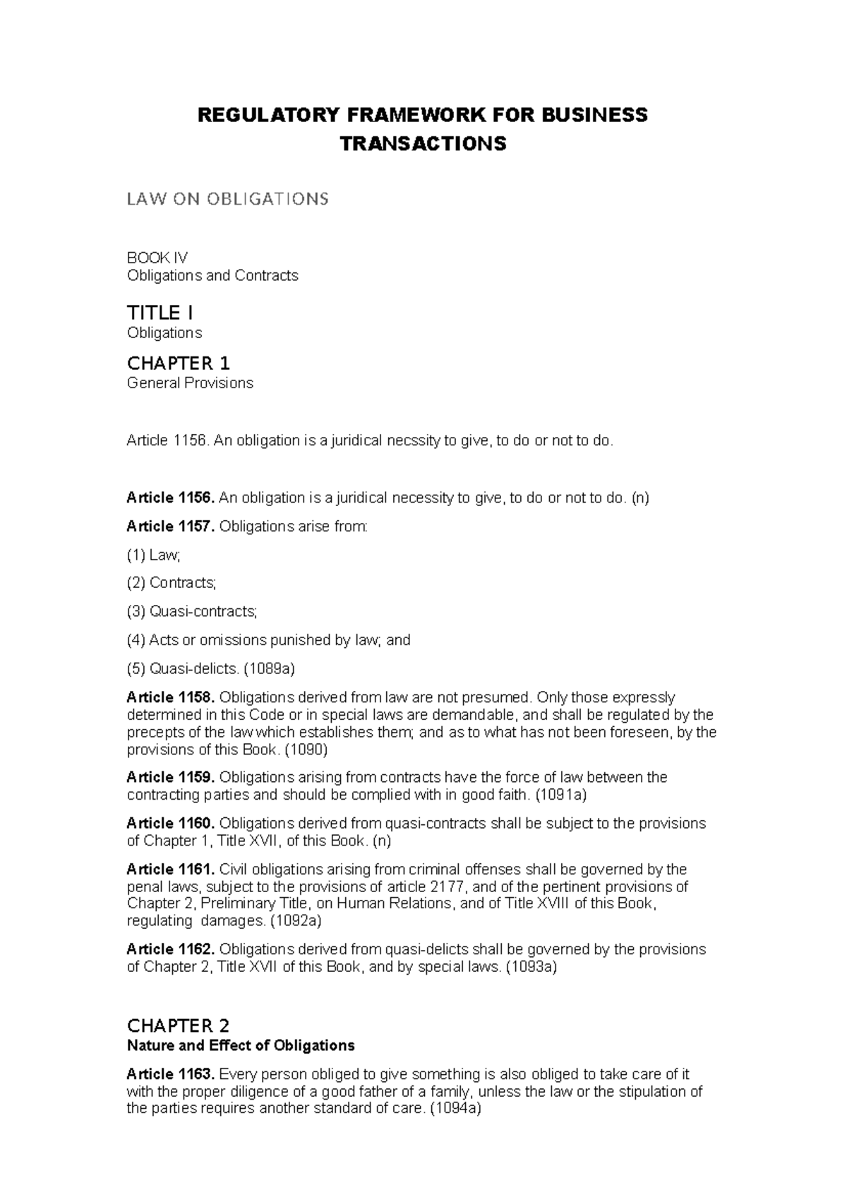 RFBT - REGULATORY FRAMEWORK FOR BUSINESS TRANSACTIONS LAW ON ...