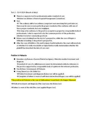 Tutorial 3 - Causation and Damage - C. CAUSATION AND DAMAGE 1a. Discuss ...