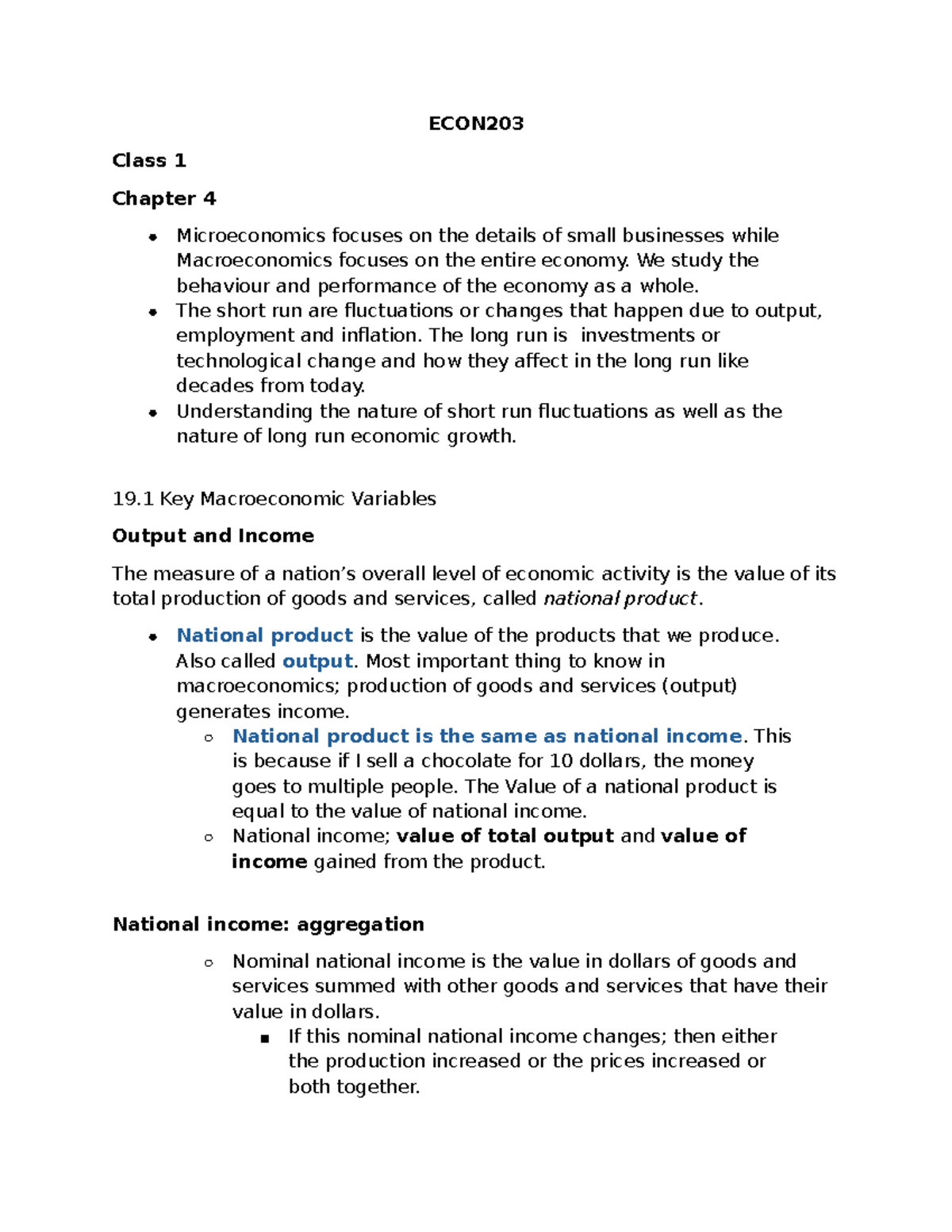 ECON203 Notes for Midterm 1 (Chapters 4 to 8) - ECON Class 1 Chapter 4 ...