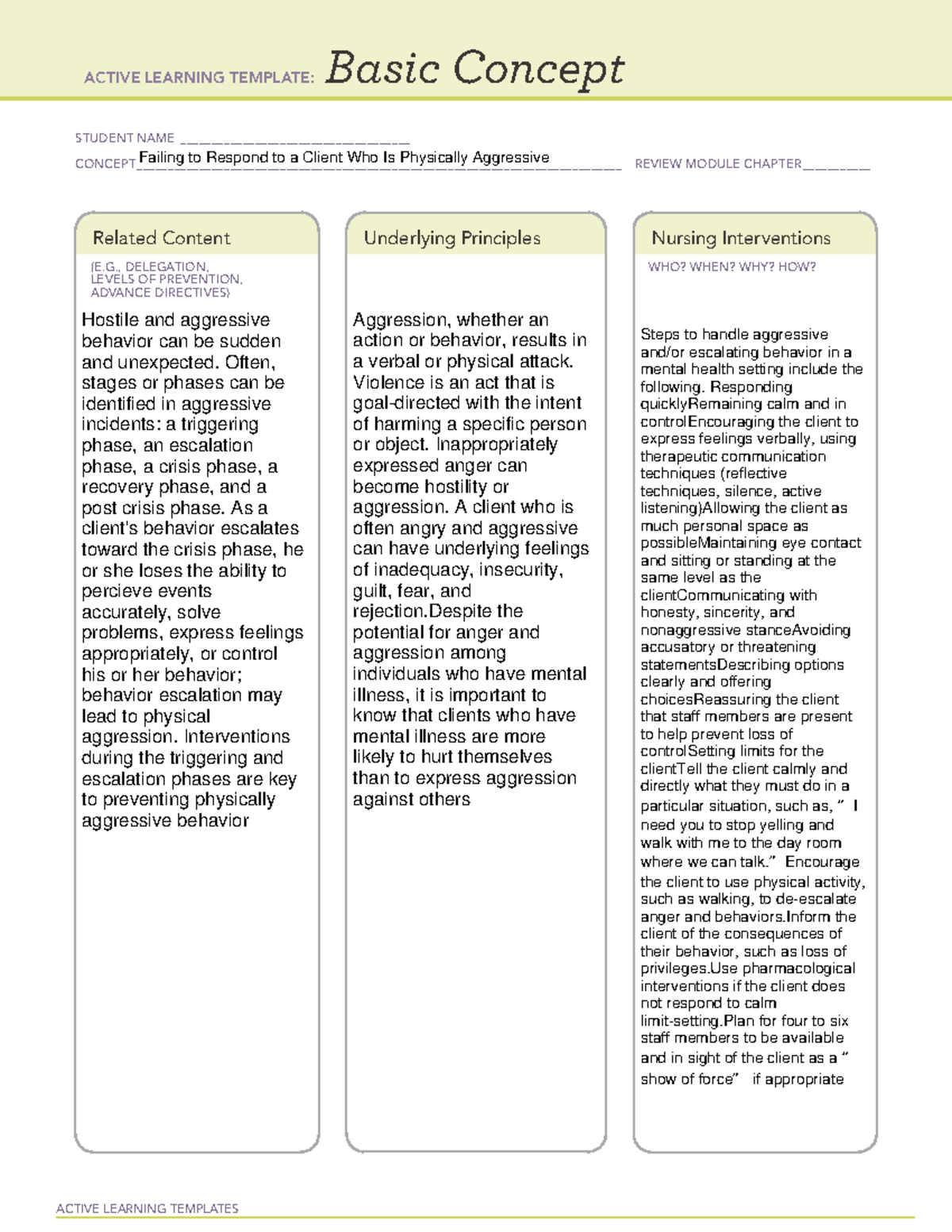 Template 4 Practice B - NUR 211 - ACTIVE LEARNING TEMPLATES Basic ...