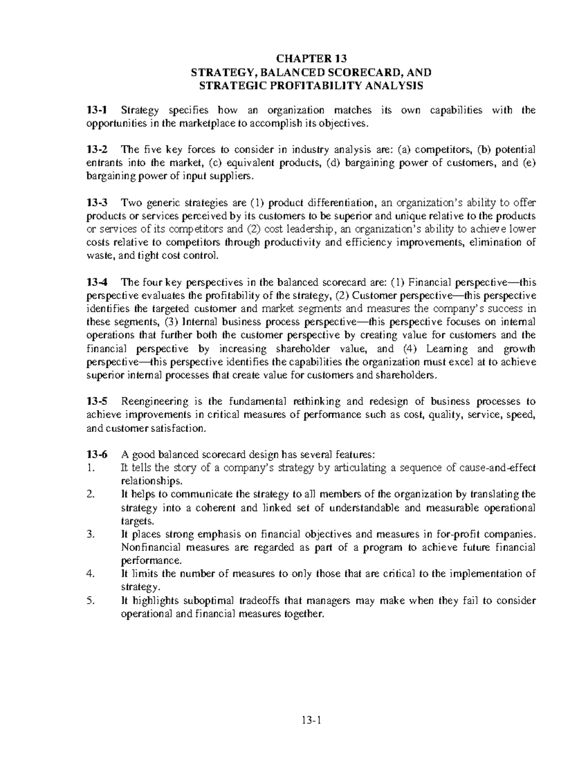Solution Manual Cost Accounting 12E by Horngren 13 chapter CHAPTER 13