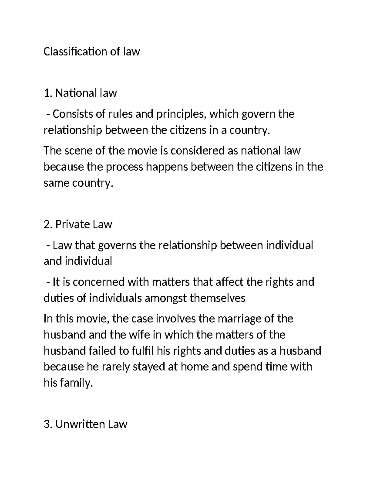 Classification of law - law - Classification of law National law ...
