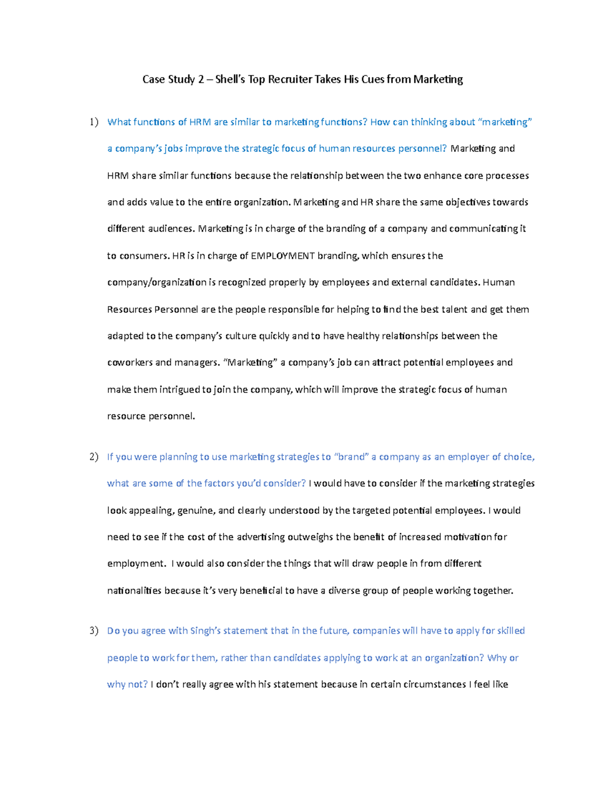 Shell's Top Recruiter Takes His Cues from Marketing Ch Case Study 2