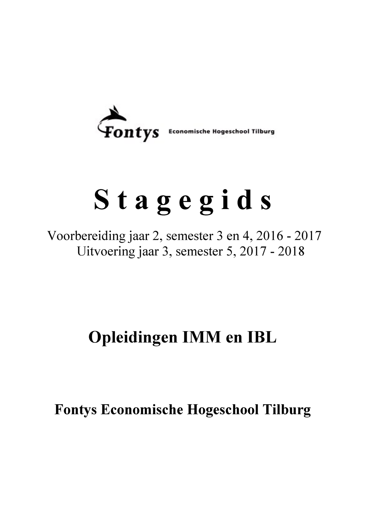 Stagegids 2017-2018 IMM IBL - Stagegids Voorbereiding Jaar 2, Semester ...