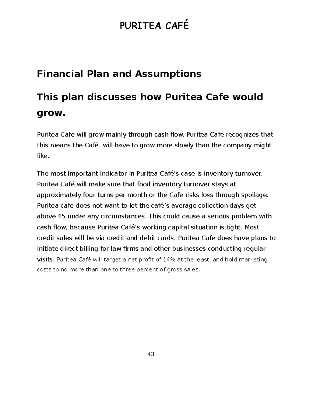 financial-plan-and-assumptions-puritea-cafe-will-grow-mainly-through