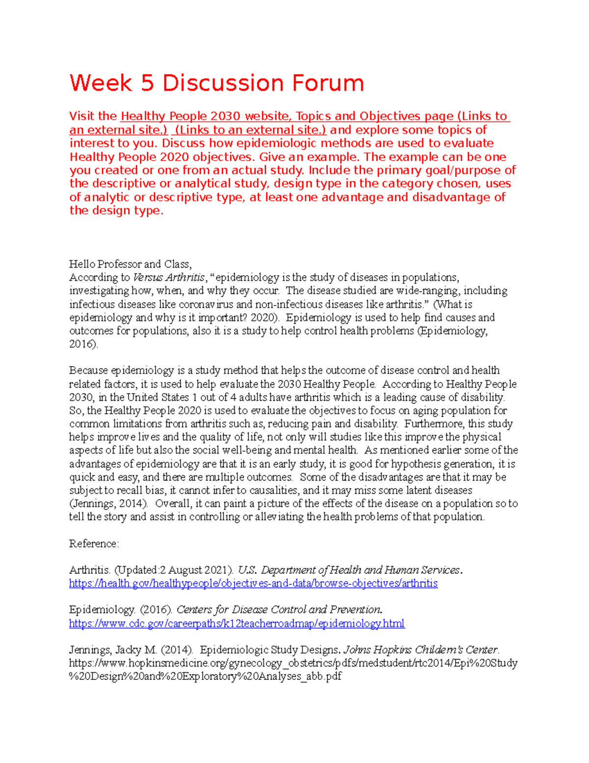 Week 5 Discussion for nursing research - Week 5 Discussion Forum Visit ...