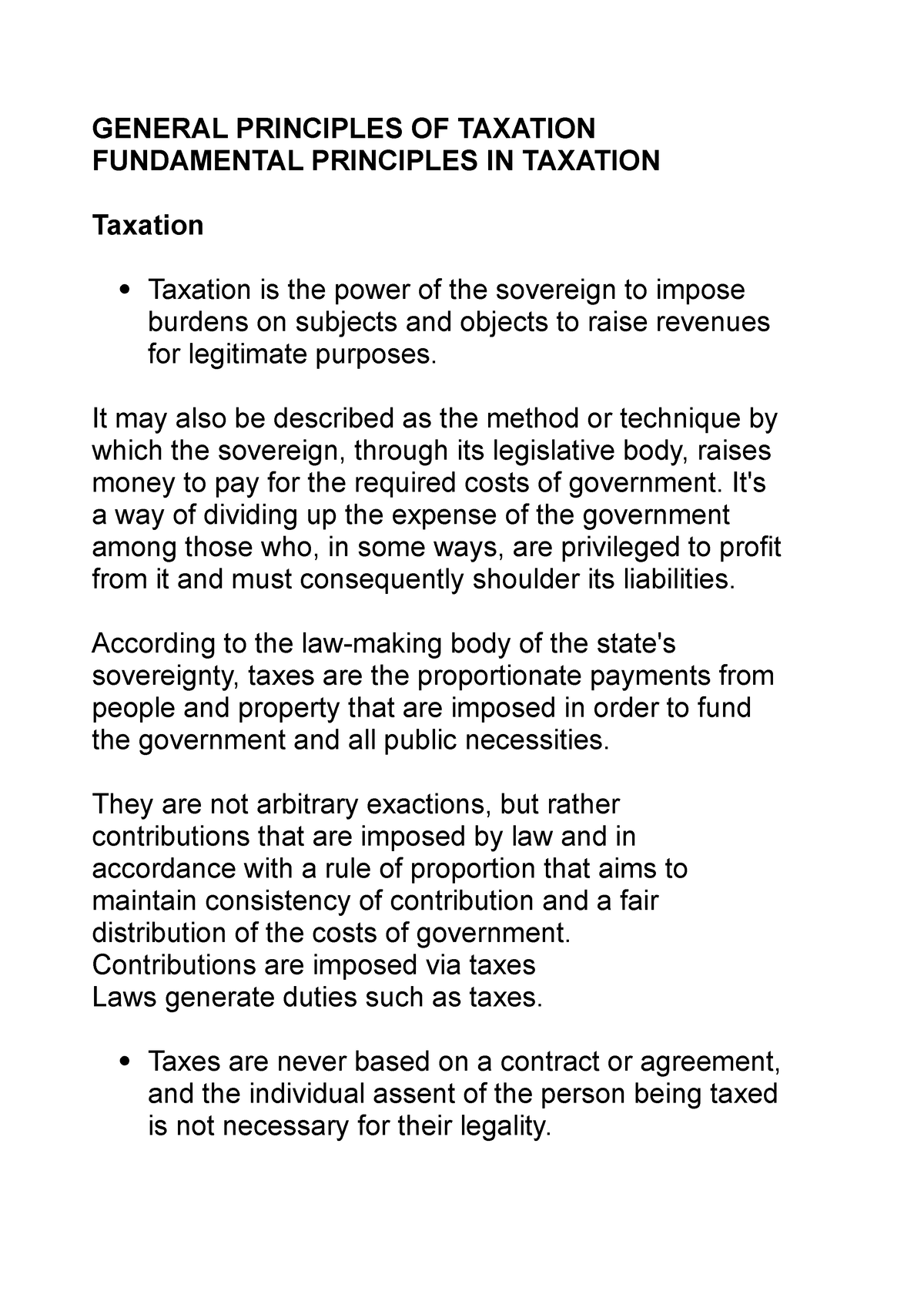 Principles Of Taxation General Principles Of Taxation Fundamental Principles In Taxation 6163