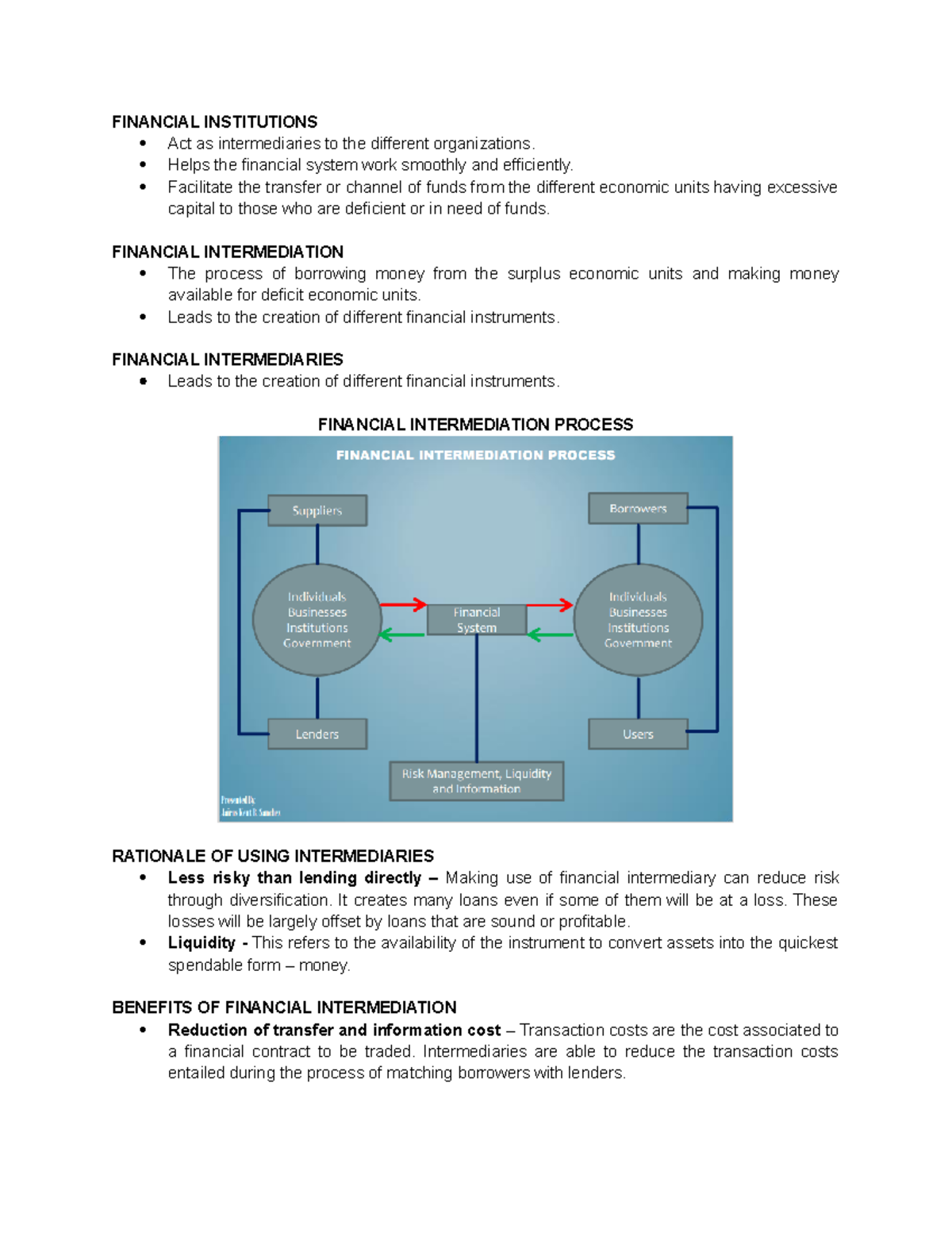 Chapter 2: Financial Institutions - Accountancy - Studocu
