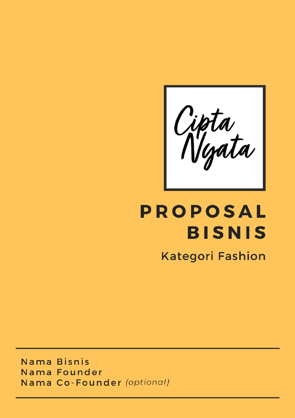 Template Proposal Bisnis - Cipta Nyata - : : : Tuliskan Pitch Dari ...