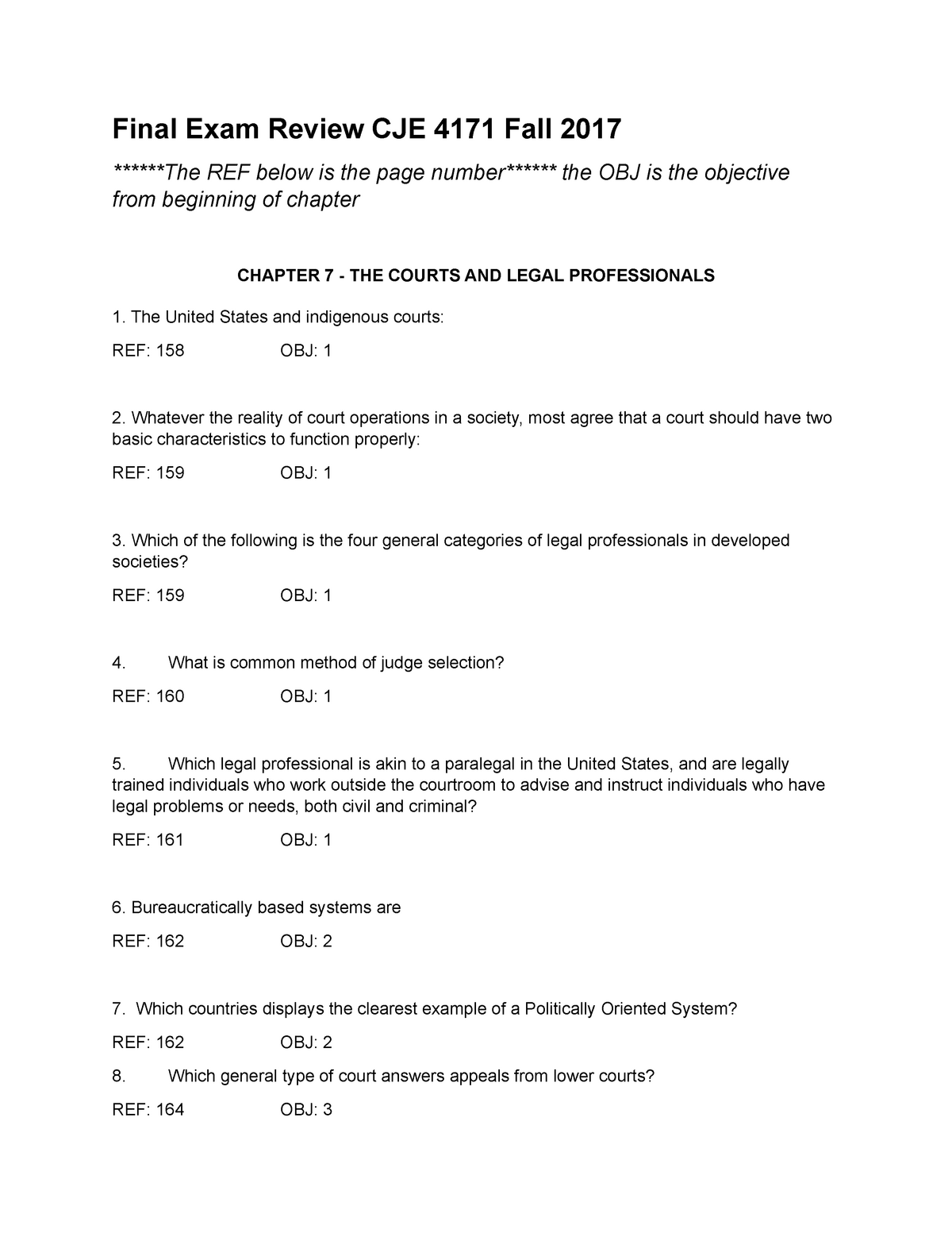 CJE Updated Test Cram