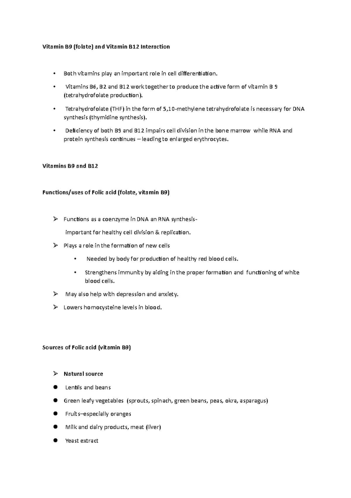 Vitamin b9 and b12 Vitamin B9 (folate) and Vitamin B12 Interaction