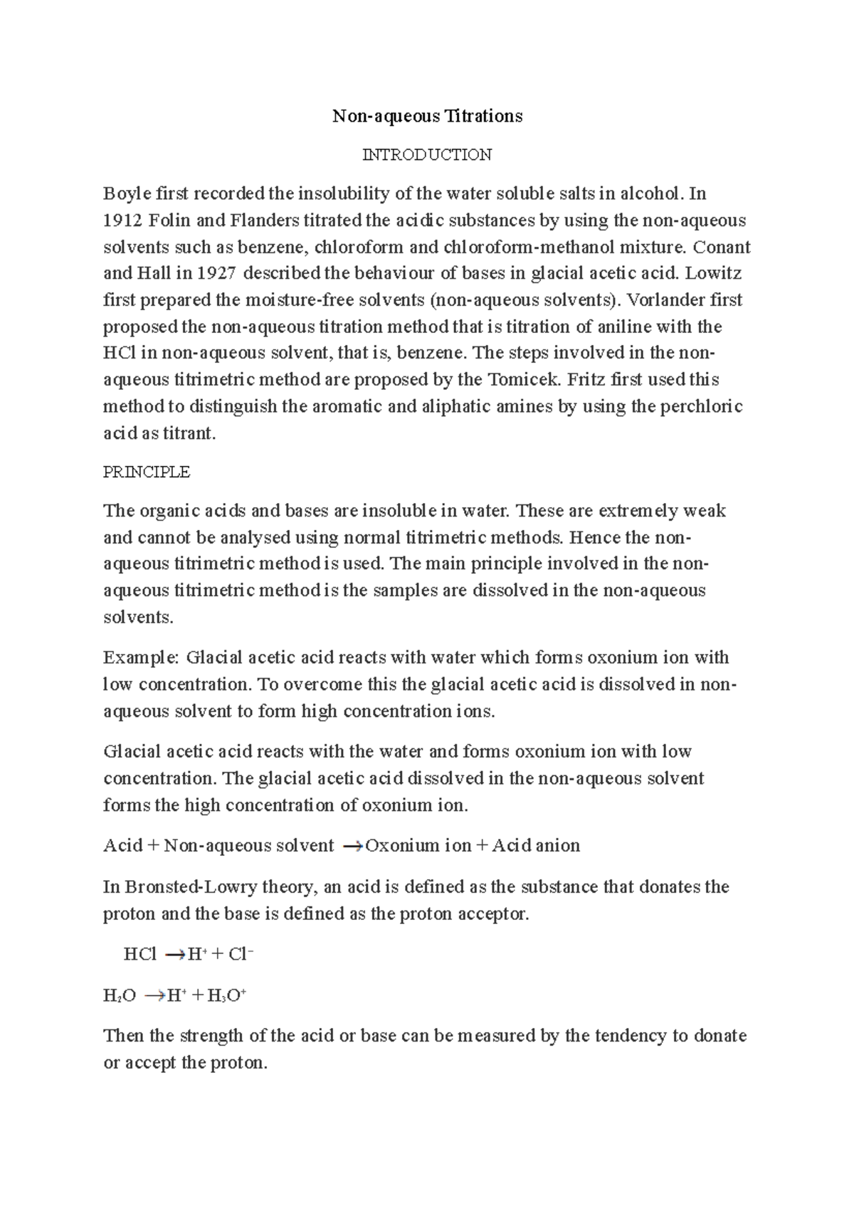 4. Chapter Non aqueous N LAKSHMI Nonaqueous Titrations