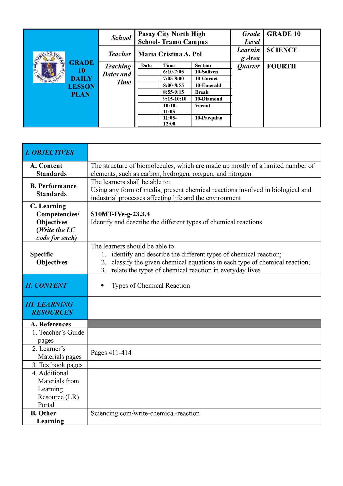 Lesson Plan For Social Studies Jss1 Third Term