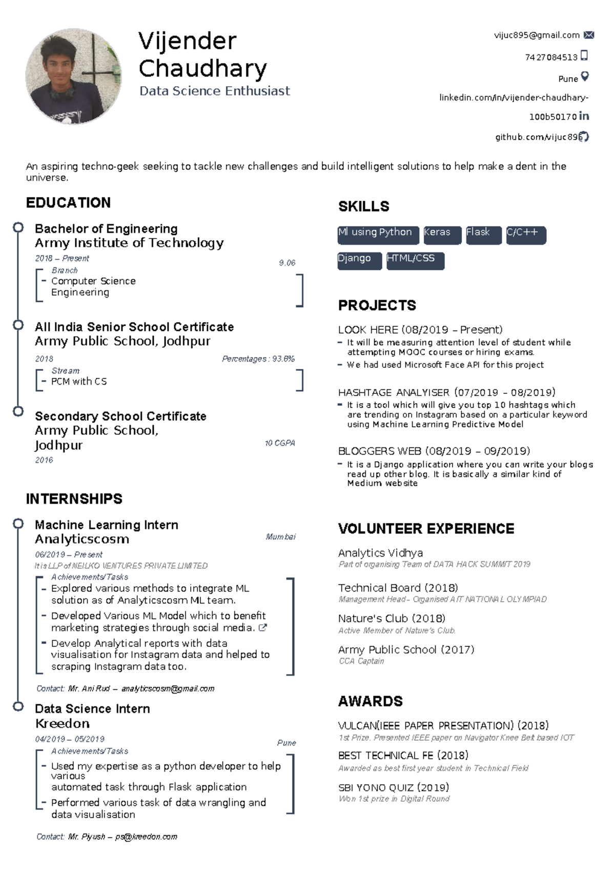 Vijenders-Resume Original - Ml using Python Keras Flask C/C++ Django ...