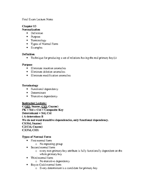 Assign 8 Normalization Lecture Notes - Tsai CALIFORNIA STATE UNIVERSITY ...