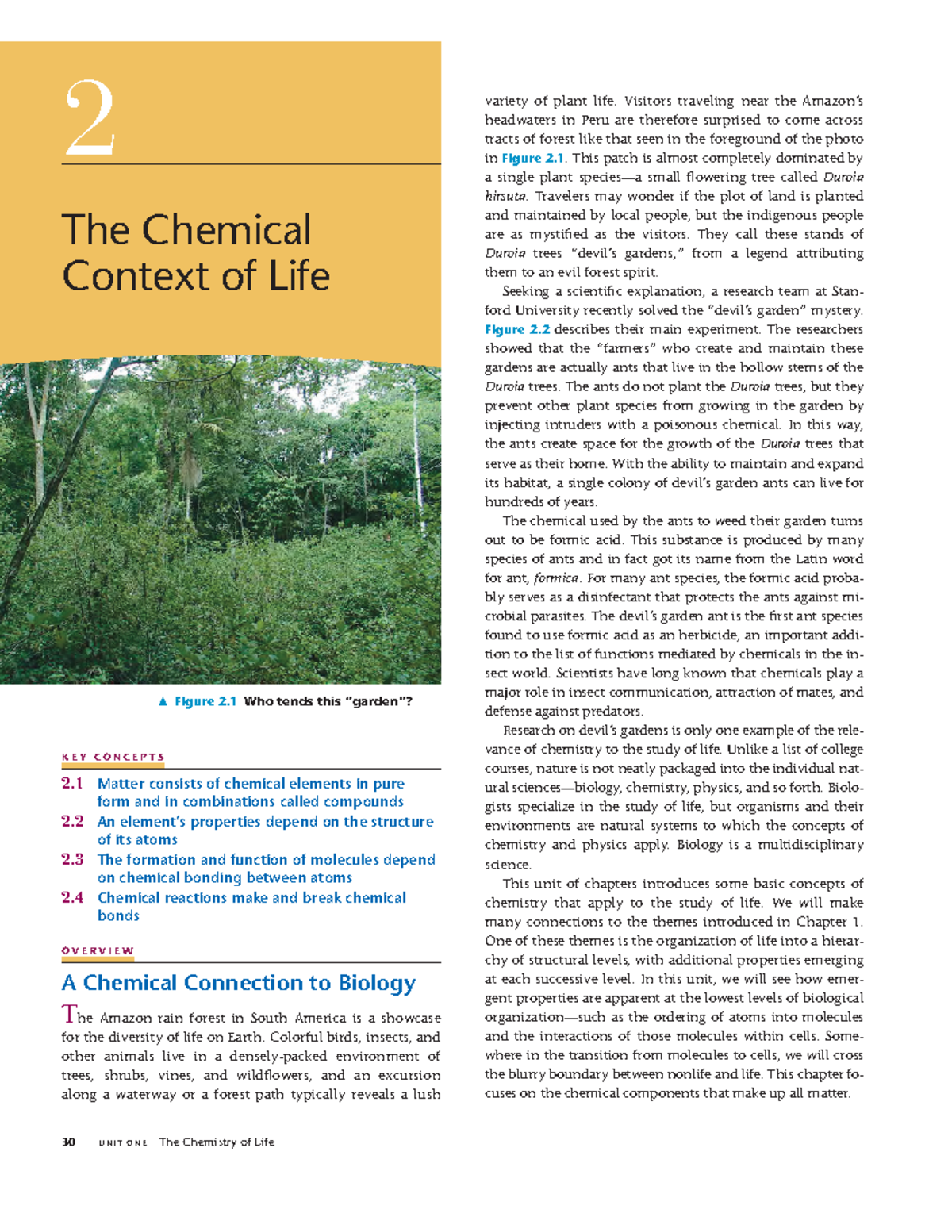 Chapter 2 The Chemical Contextof Life K E Y C O N C E P T S 2 Matter 