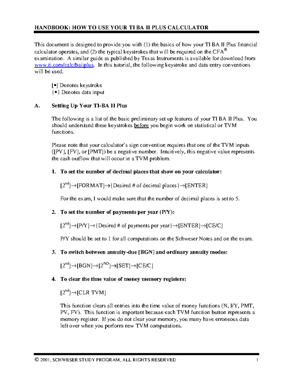 BA II PLUS so good HANDBOOK HOW TO USE YOUR TI BA II PLUS