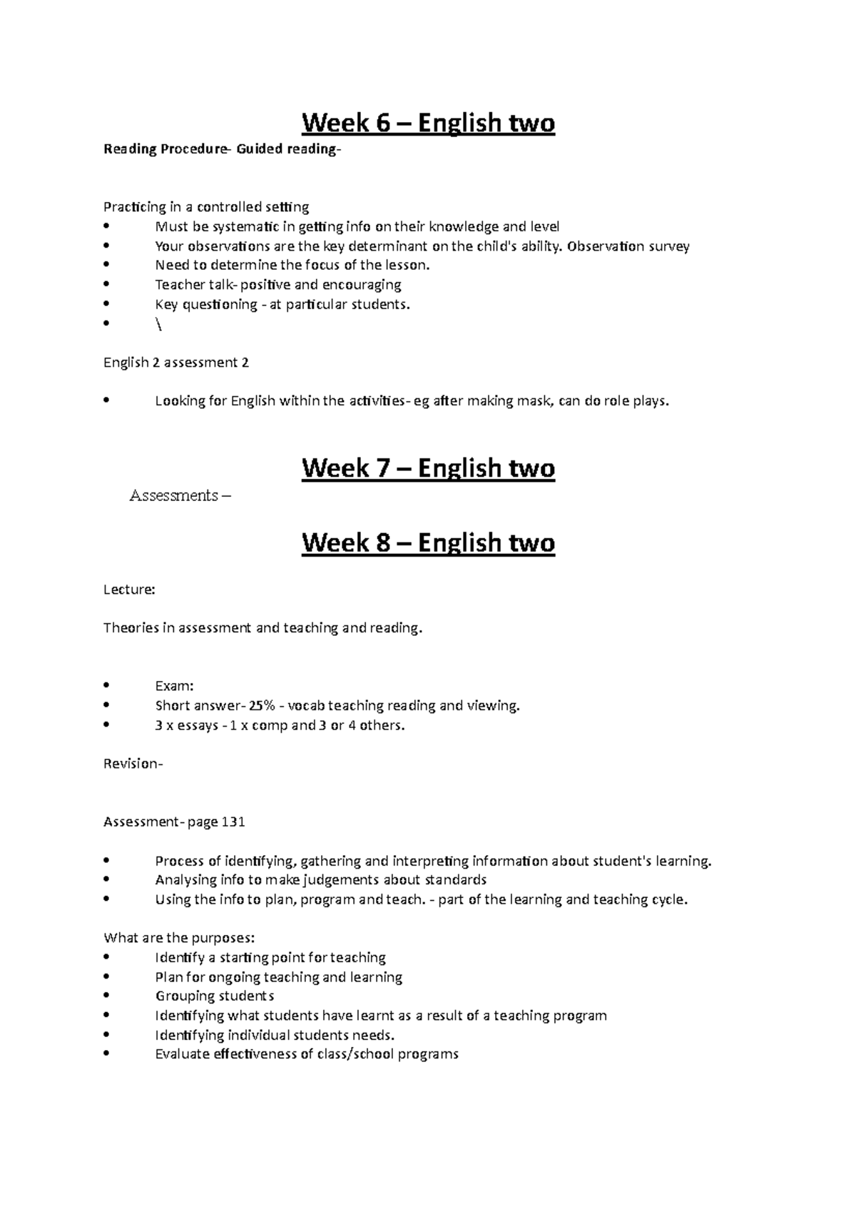 English 2 Weeks 6-8 - Lecture & tutorial notes - Week 6 – English two ...