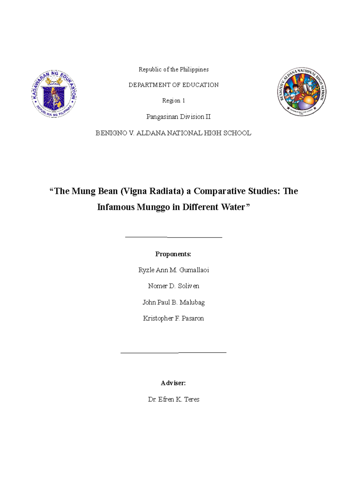 Acknowledgement iii - lab report - Republic of the Philippines ...
