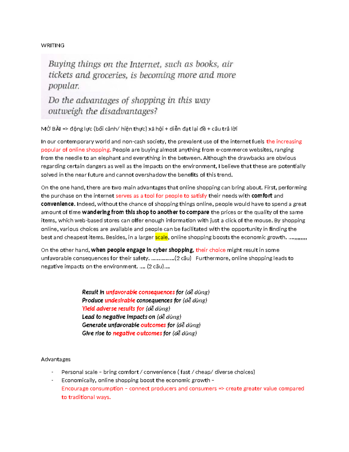 Writing ADV Disadv - Những bài mẫu cần thiết và hay ho hơn hết thảy ...