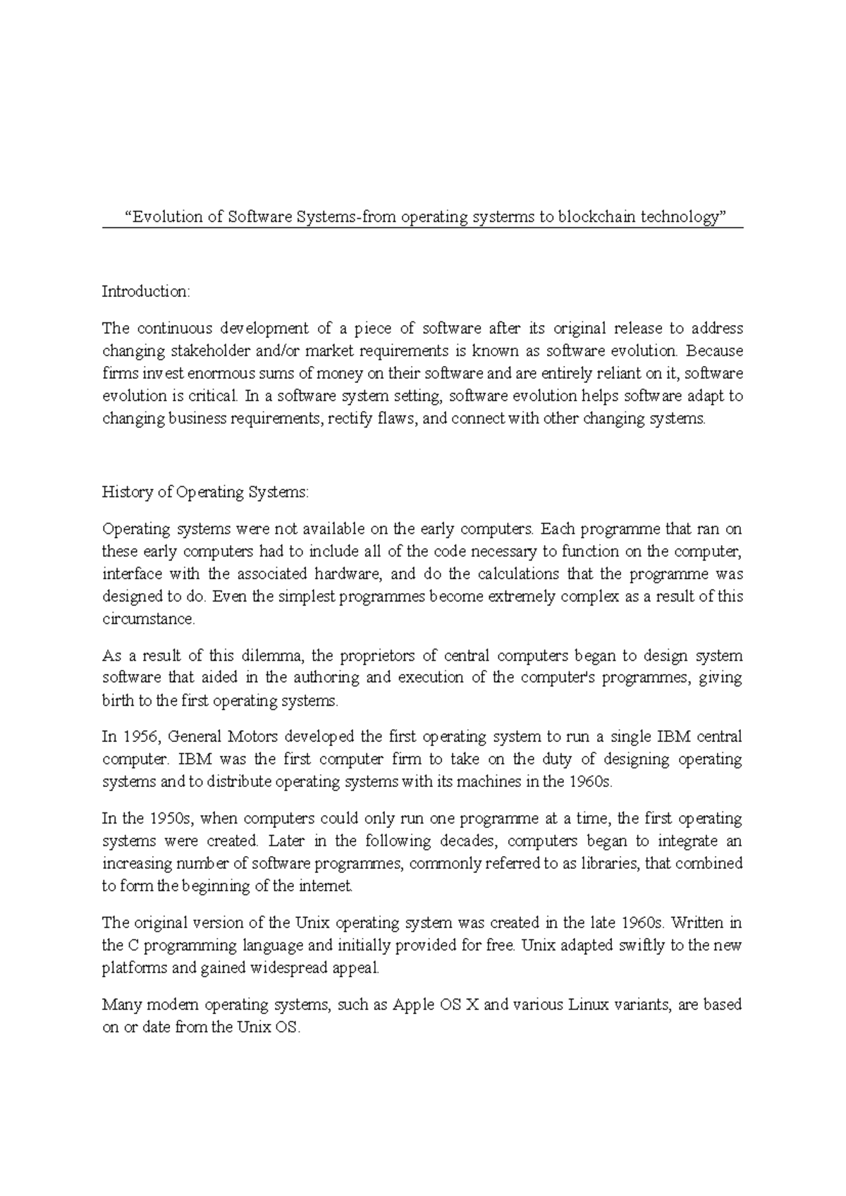 Evolution of Software Systems - “Evolution of Software Systems-from ...