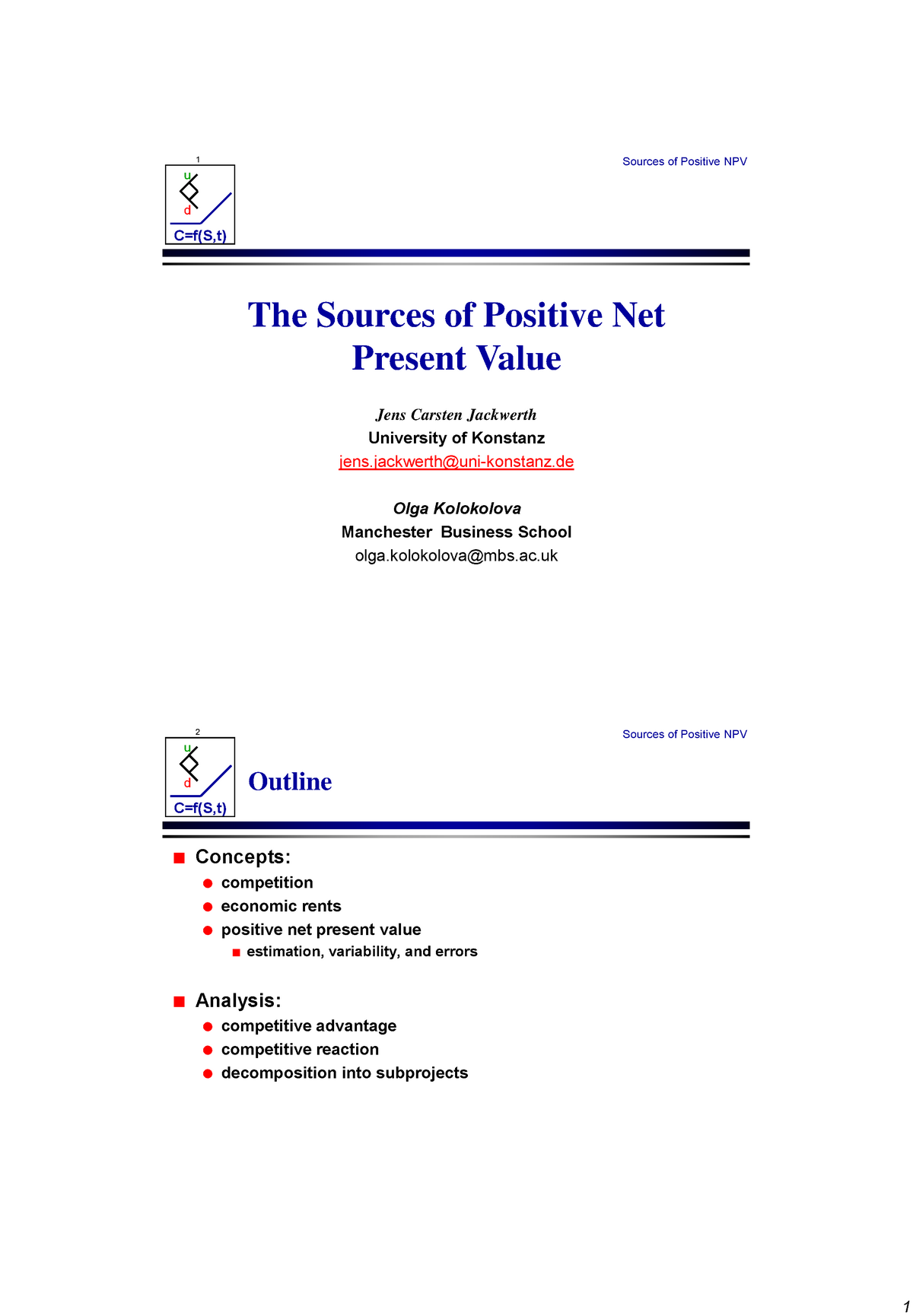 11sources Of Positive Npv E Ok Studocu