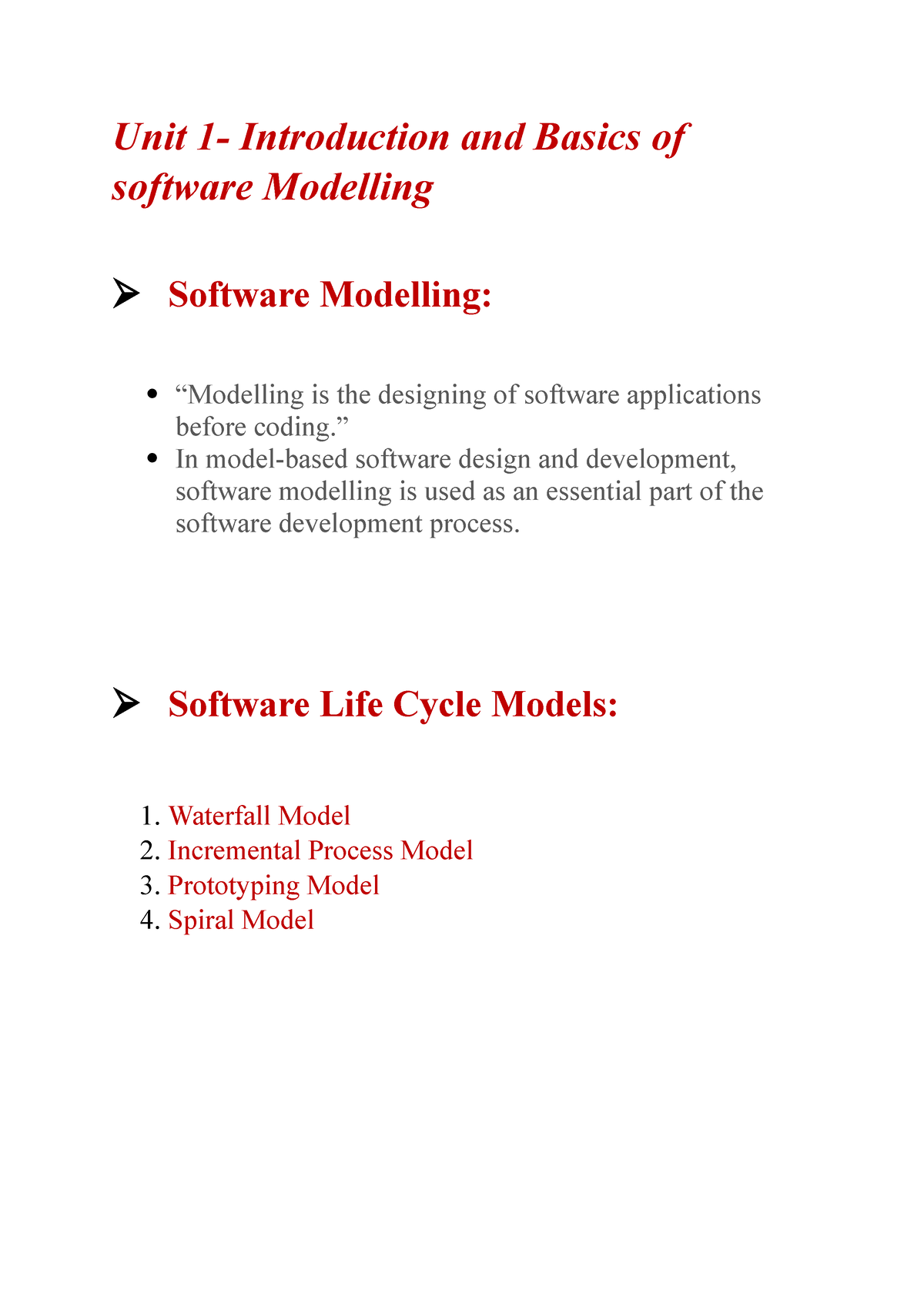 Unit 1-Introduction And Basics Of Software Modelling - ” In Model-based ...