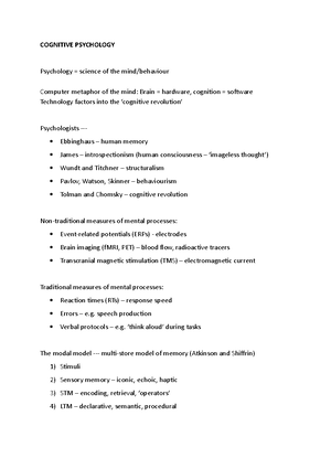 Lang and mem. exam prep - Summary Language and Memory