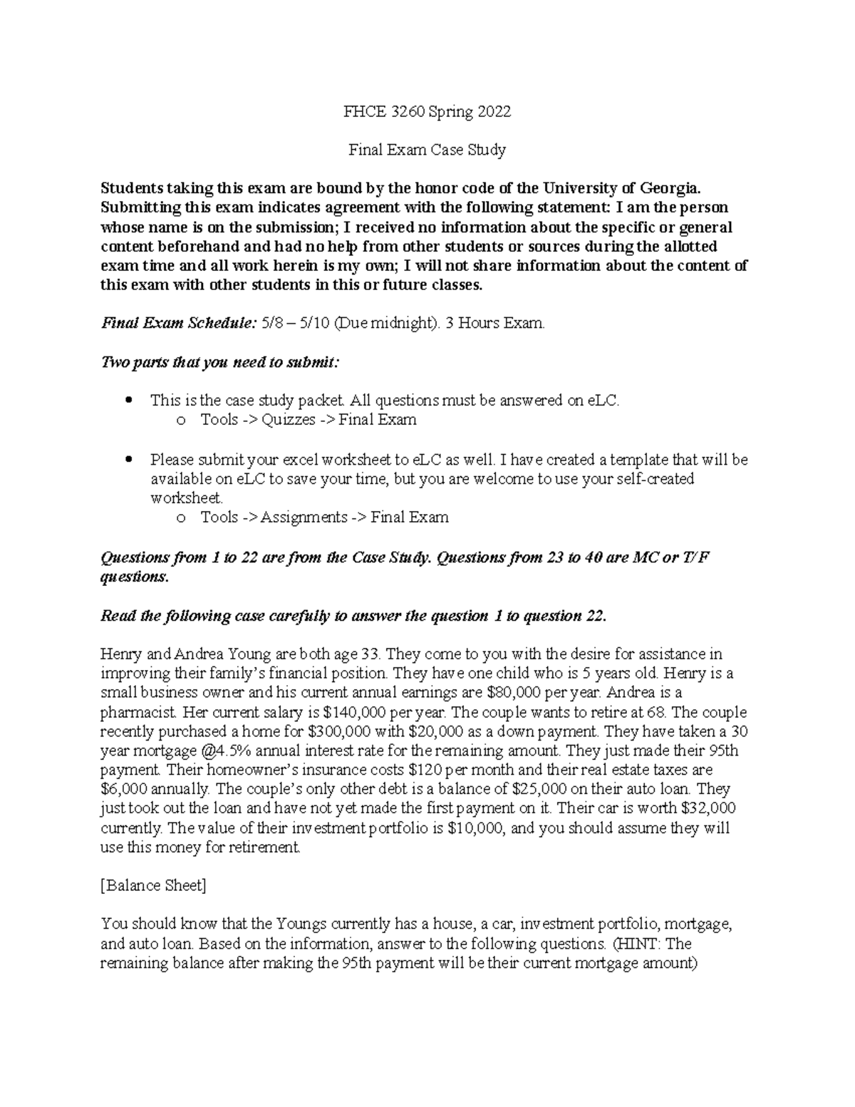 H&R Block Final Exam Case Study Answer 2020 - 0fw8869