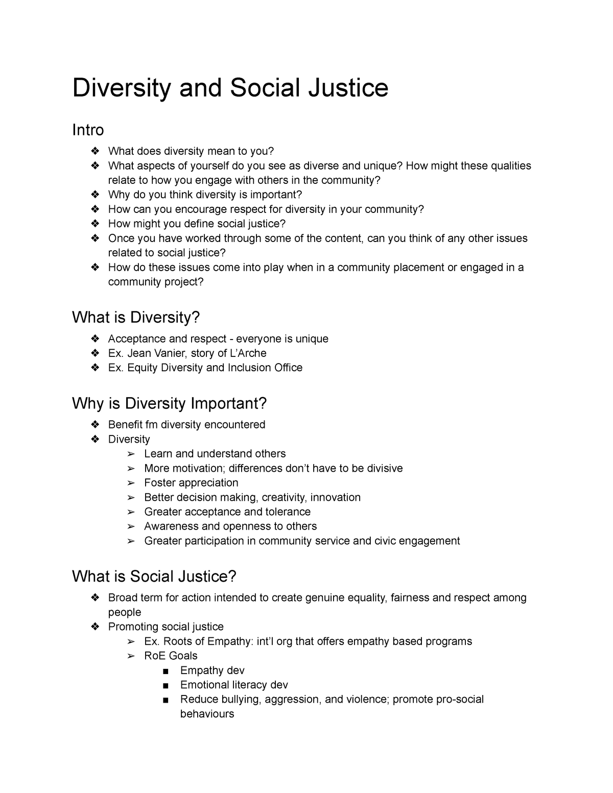 Lesson 6 Diversity and Social Justice - Diversity and Social Justice ...