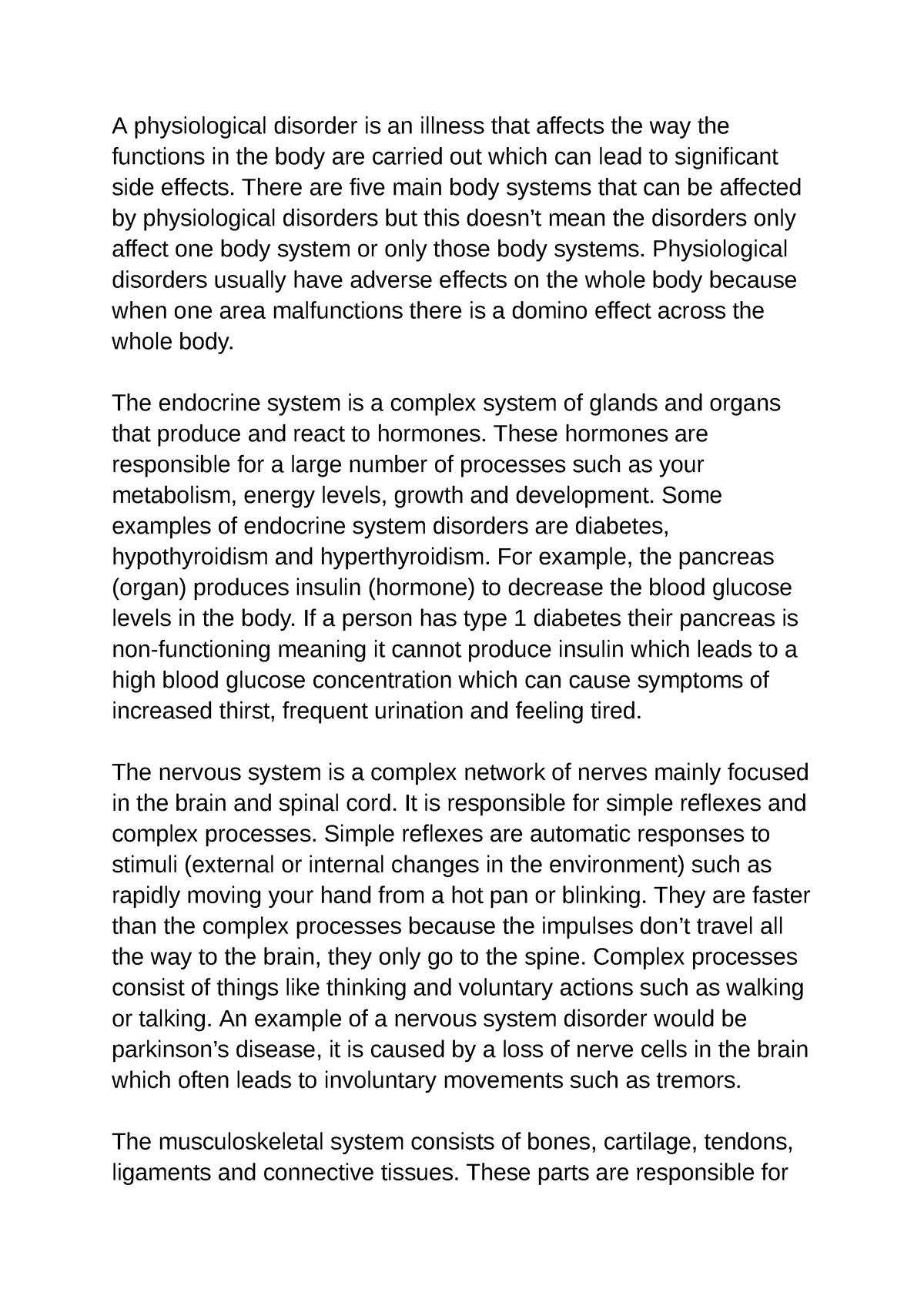 unit 14 physiological disorders assignment 2