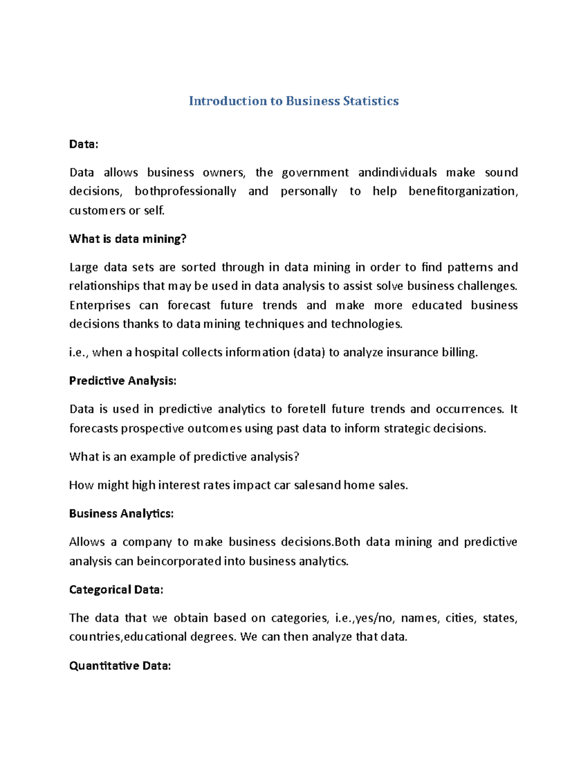 Introduction To Business Statistics - Introduction To Business ...