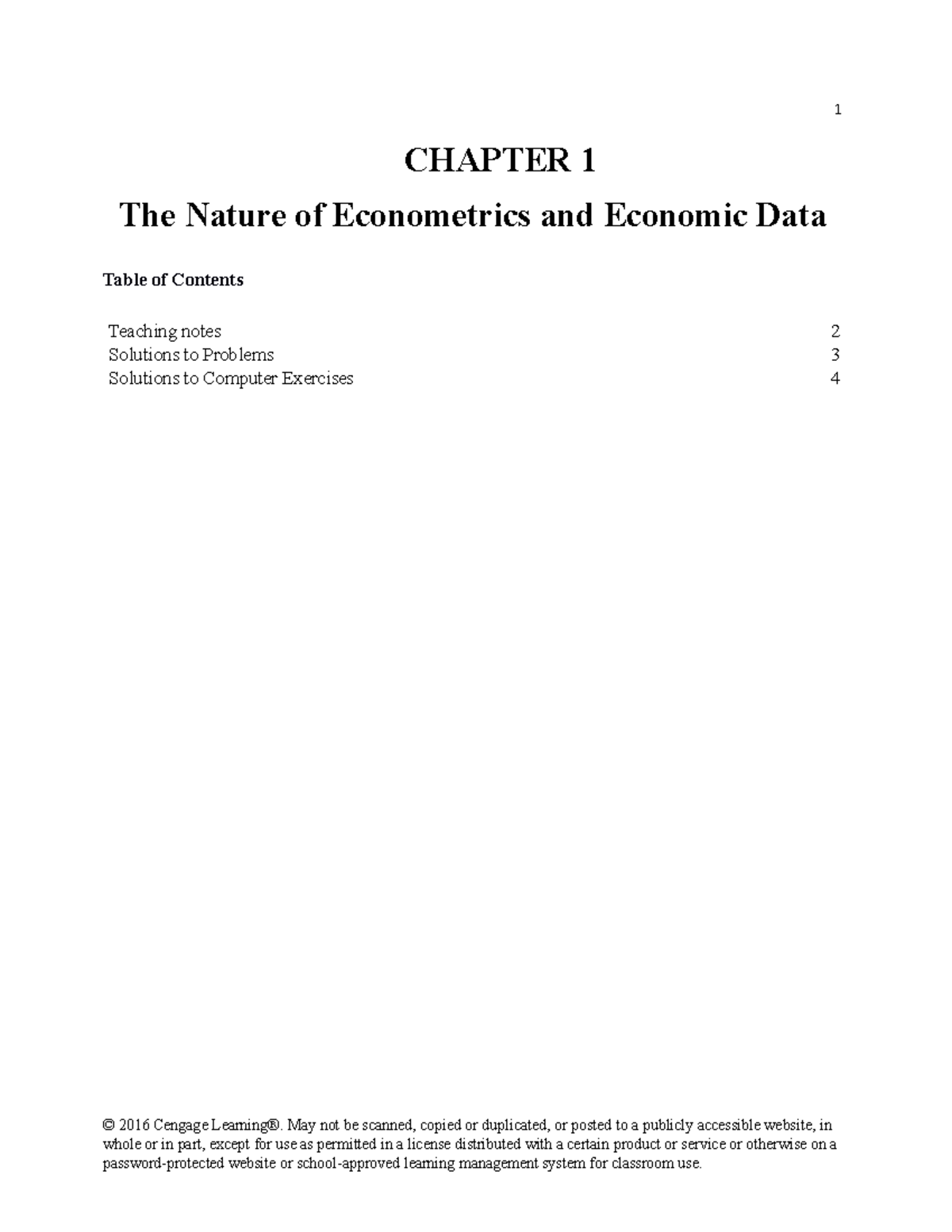 Wooldridge 7e Ch01 - CHAPTER 1 The Nature Of Econometrics And Economic ...