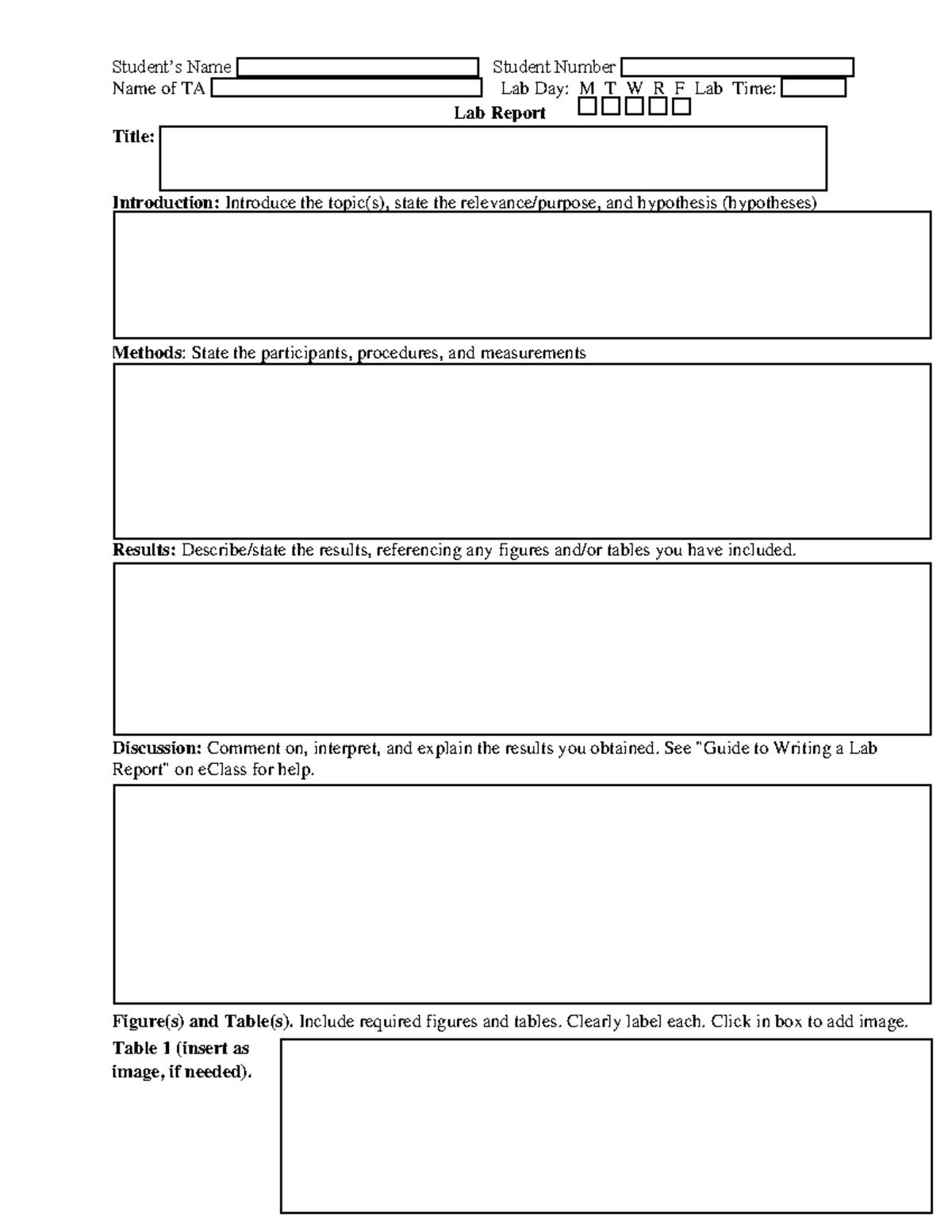 Lab Report Template - Student’s Name __________________________ Student ...