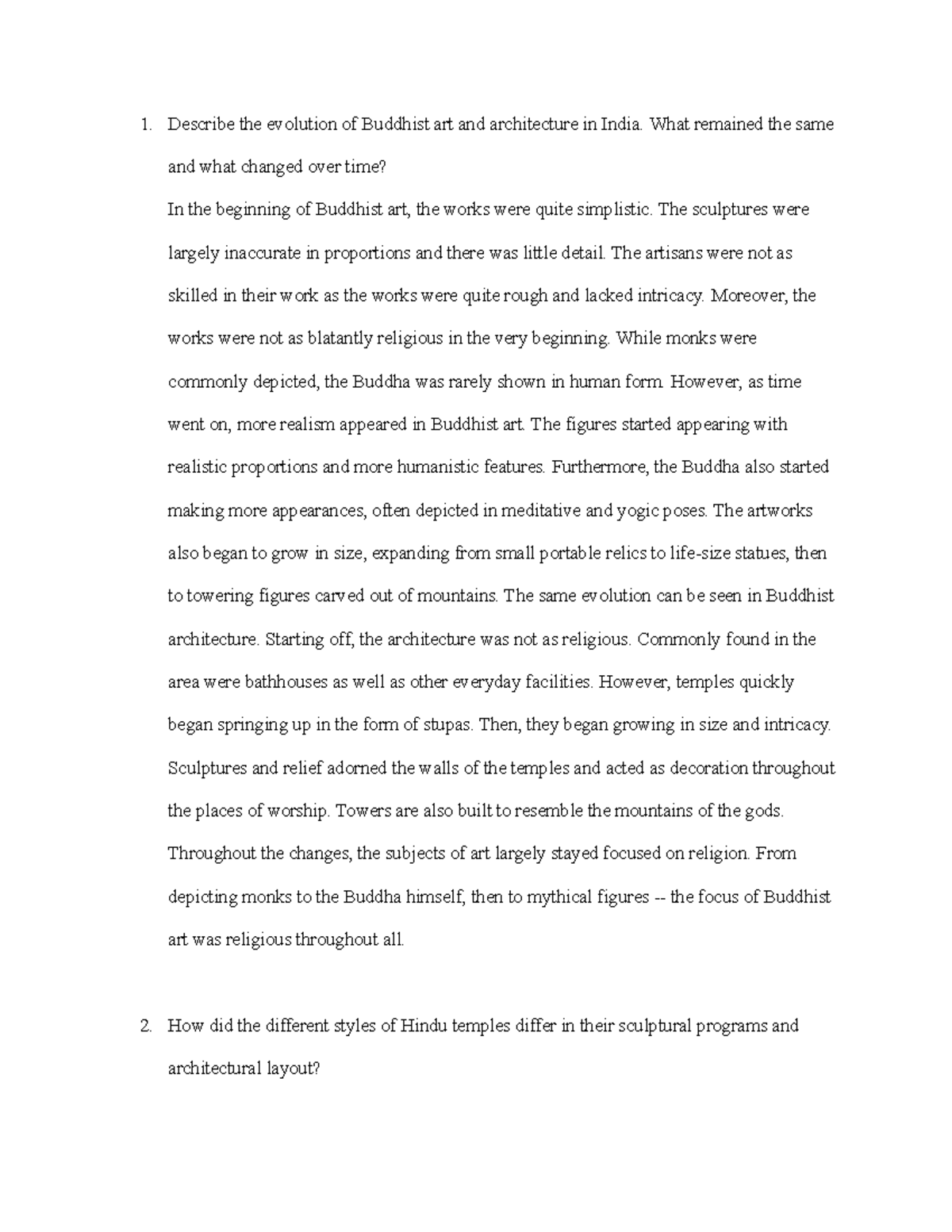 AP Art History Discussion Questions 15 Describe the evolution of